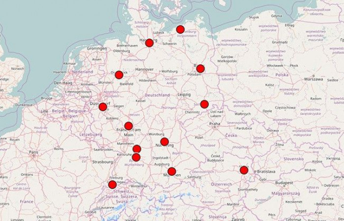 In der Online-Version des Straßen­baumtest kann über interaktive Karten auf alle verfügbaren Angaben der Teilnehmerstädte zugegriffen werden.